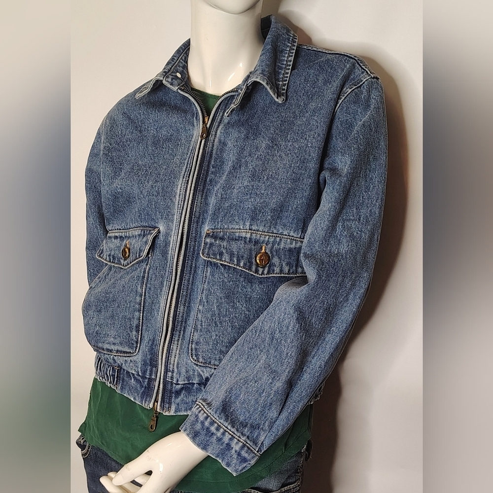 Blue Denim Jacket Sz Medium - Large - Picture 2 of 16